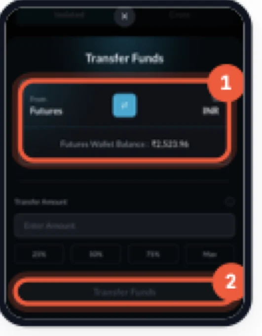 Shark Transfer Funds sheet from Futures back to INR