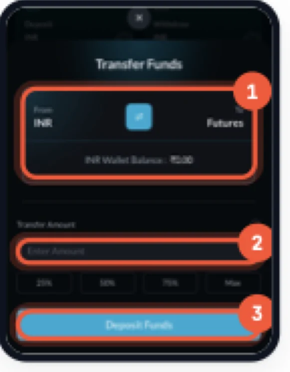 Shark Transfer Funds sheet from INR to Futures